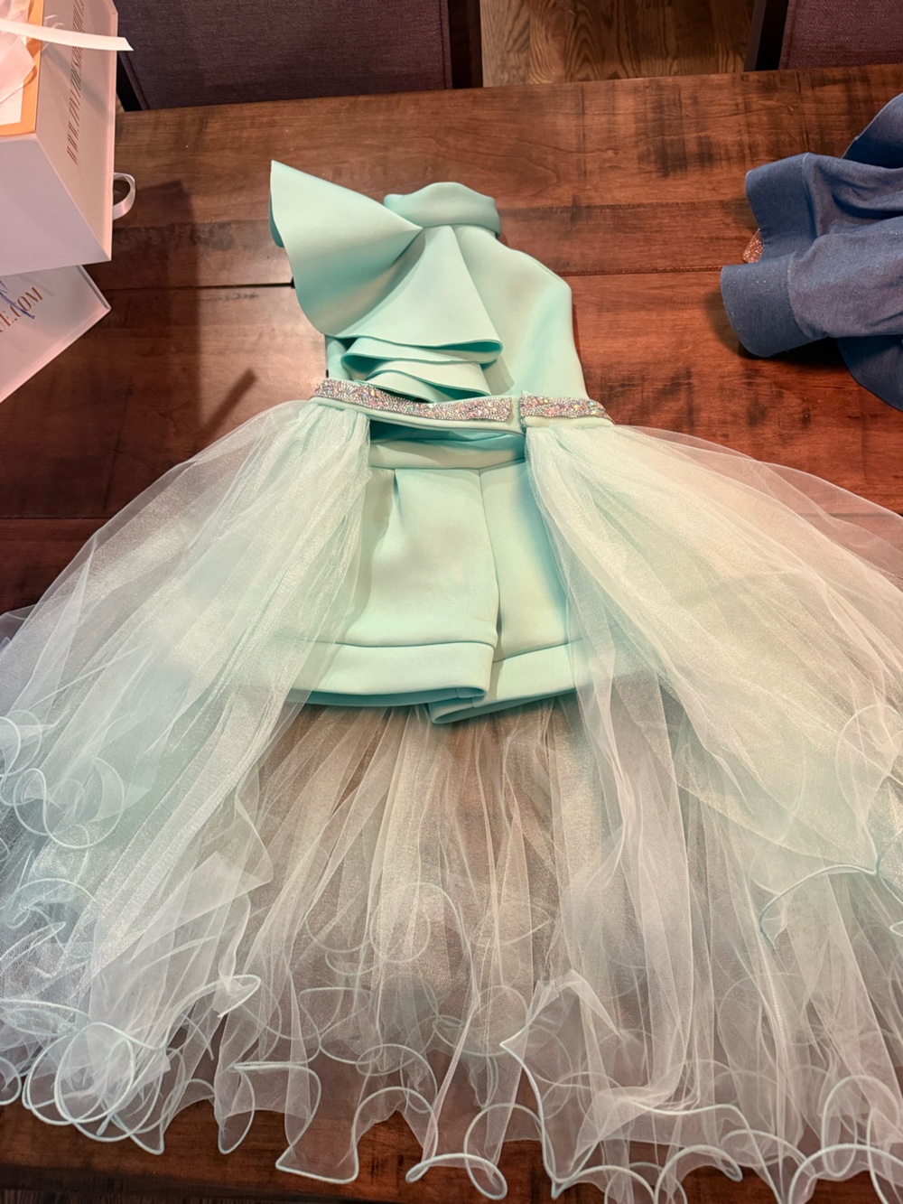 Custom made pageant romper/holiday/party romper- mint